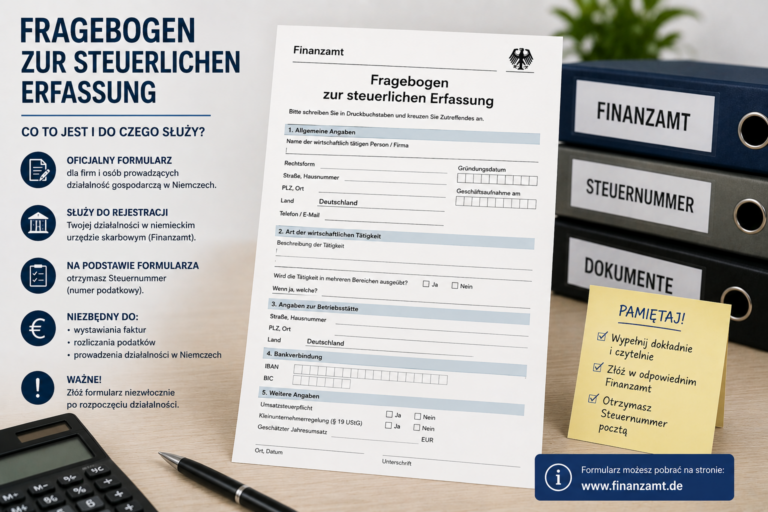 Fragebogen zur steuerlichen Erfassung dla polskiej firmy – co przygotować do Finanzamt?